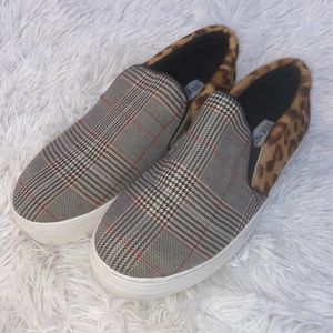 Steve Madden Plaid & Cheeta Print Sneakers